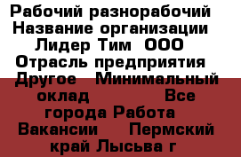 Рабочий-разнорабочий › Название организации ­ Лидер Тим, ООО › Отрасль предприятия ­ Другое › Минимальный оклад ­ 25 000 - Все города Работа » Вакансии   . Пермский край,Лысьва г.